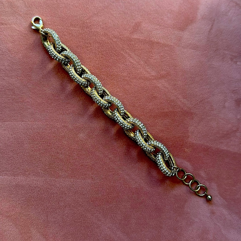 Chunky chain crystal bracelet